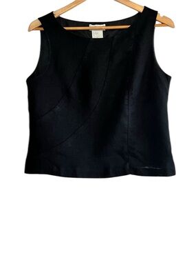 Steilmann linen sleeveless cropped lined structured top excellent condition